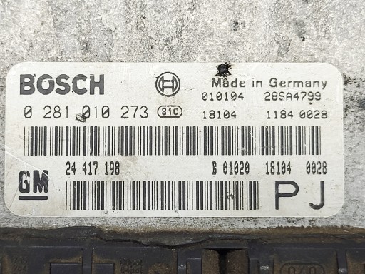 Computer Bedienteil DES MOTORS OPEL OMEGA B 2.0 DTI 0281010273 24417198 PJ