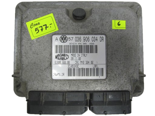 036906034DR - КОМПЬЮТЕРНЫЙ КОНТРОЛЛЕР VW GOLF 1.6 IAW4MV.DR - ЧИСТЫЙ