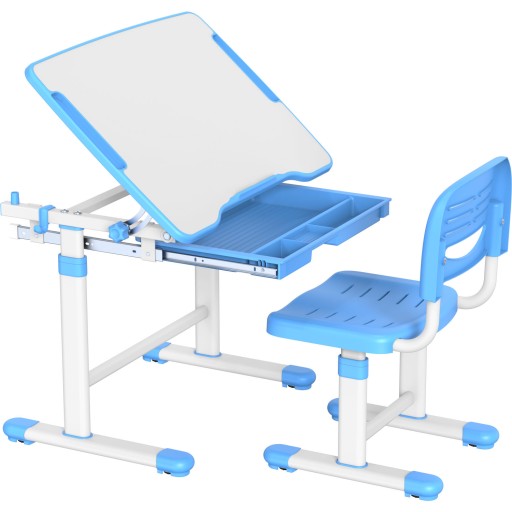 Письмовий стіл Mozos DC-SET-BLUE зі стільцем, синьо-білий