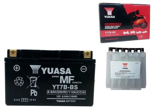 Акумулятор AGM YUASA YT7B-BS 12V 6.5 Ah 110A