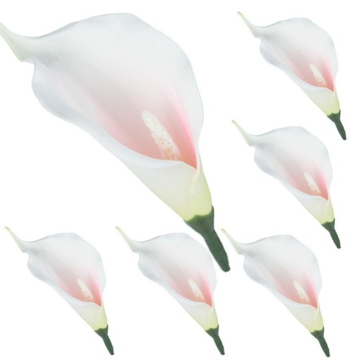 KALLA GŁÓWKA KALIA wyrobowa sztuczne kwiaty ECRU RÓŻ 6szt
