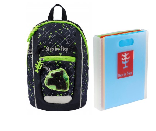 Рюкзак шкільний однокамерний Step by Step чорний, Відтінки зеленого, Різнокольоровий 6 л