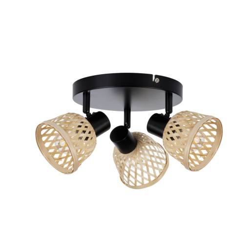 Lampa ścienna sufitowa LL Otar EL-3O E14 potrójna bambus regulacja spot