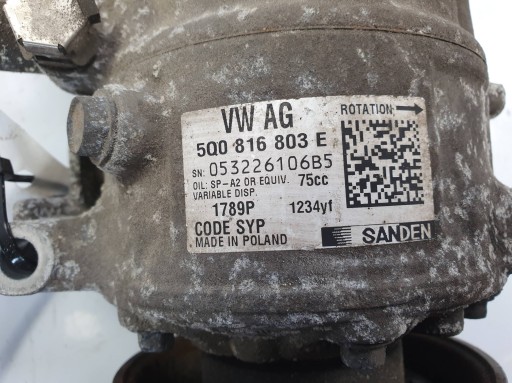 Klimakompressor klimaanlage 5Q0816803E SKODA FABIA III