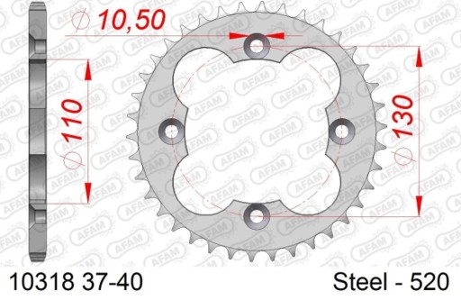 10318-37 - ЗАДНЯ ЗІРОЧКА MOTO. СТАЛЬ ГАЛЬВАНІЗОВАНА СРІБЛОМ АФАМ