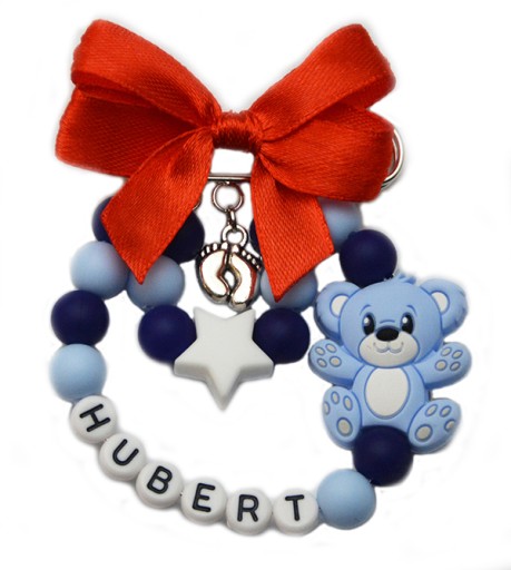 СИЛІКОНОВА ПІДВІСКА БРОШКА З ІМЕНЕМ ДЛЯ КОЛЯСКИ