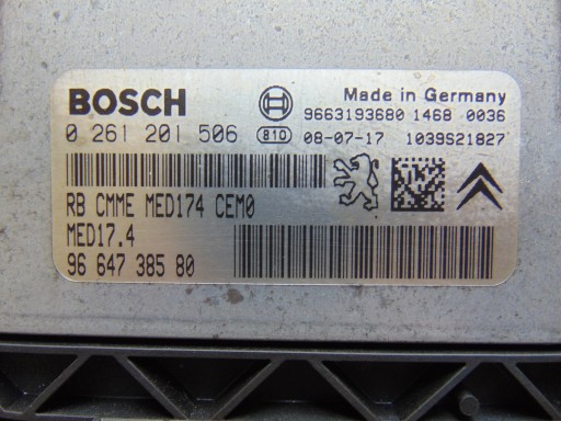 Комп'ютер peugeot 308 1.6 9664738580 0261201506