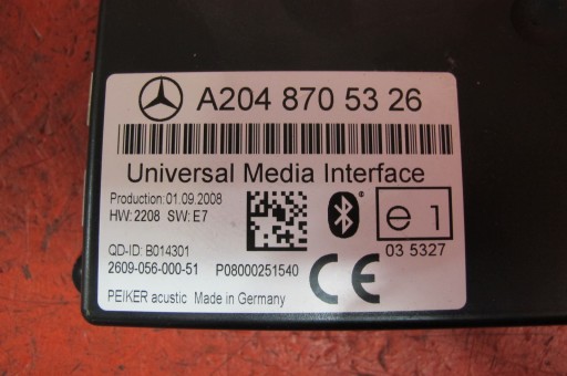 MERCEDES C-class W204 204 204K module control unit BLUETOOTH A2048705326