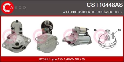 Стартер 12v 1.4kw cst10448as/csc cst10448as