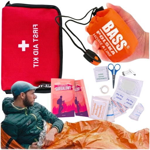 МАЛИЙ АВАРІЙНИЙ КОМПЛЕКТ, РЮКЗАК, ВЕЛОСИПЕД ДЛЯ ПОДОРОЖЕННЯ, 21 ПРЕДМЕТ, СКАУТ + СПАЛЬНИЙ МІШОК