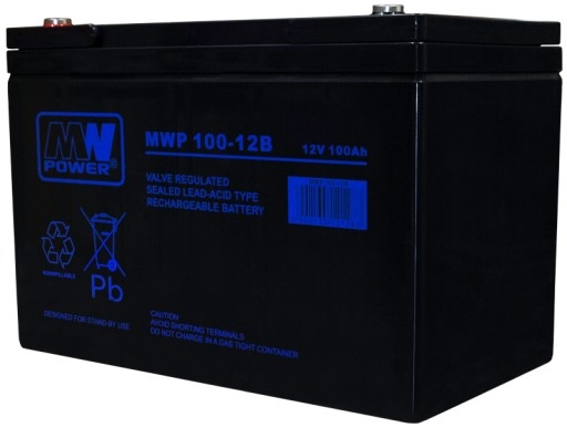 Аккумулятор agm аккумулятор vrla power mwp 100ah 12v mwp100 mwp100-12b источник питания