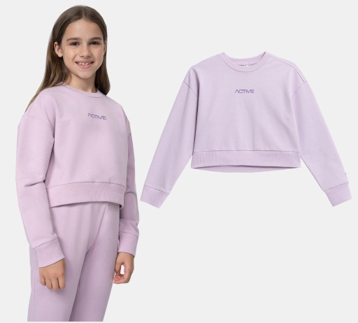 СПОРТИВНИЙ СВІТШОТ ДЛЯ ДІВЧАТ 4F, БЕЗ БЛИСКАВКИ