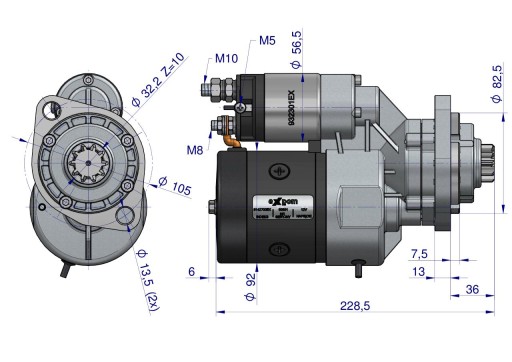 9142700EX - Стартер John Deere Blue Line EXPOM з редуктором