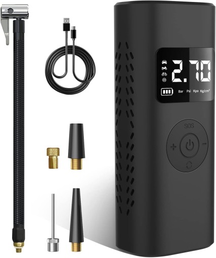 КОМПРЕССОР ШИННЫЙ НАСОС AWESAFE БЕСПРОВОДНОЙ НАДУВАТЕЛЬ МОЩНЫЙ + АКСЕССУАРЫ