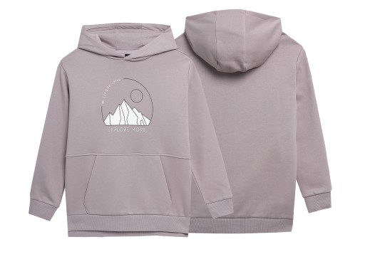 Толстовка дитяча 4F 134 розмір, довгий рукав, фіолетовий