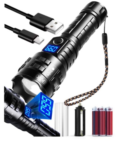 Світлодіодний ліхтарик перезаряджається тактичний потужний POWERBANK