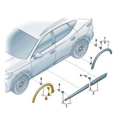 5FF853718G9DG - НАКЛАДКА КОЛІСНОЇ АРКИ ПЕРЕДНЯ ПРАВА CUPRA ORIGINAL 5FF853718G 9DG