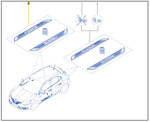 МОЛДИНГИ ПОРОГОВЫЕ НАКЛАДКИ RENAULT MEGANE IV