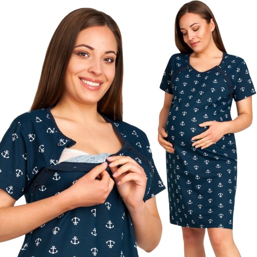 Бавовняна сорочка для годування La Penna XXL з коротким рукавом