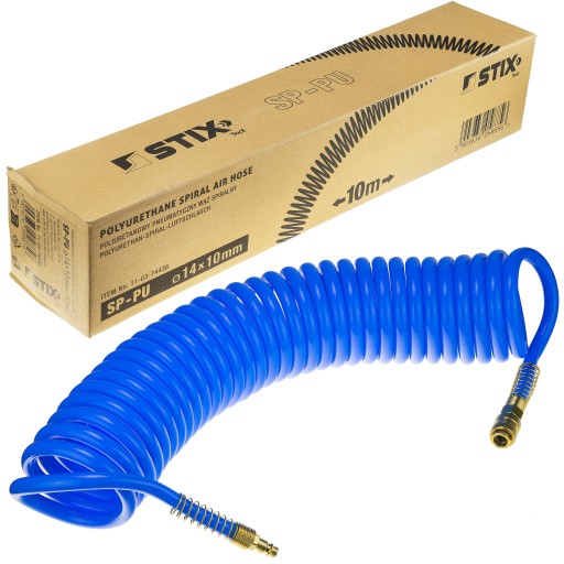 Wąż Pneumatyczny Spiralny Poliuretanowy 10x14mm 10m Do Kompresora Stix
