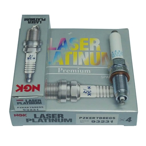 93231 - 4 свечи зажигания ngk pzker7b8egs 93231, лазерная платина, 4 шт.