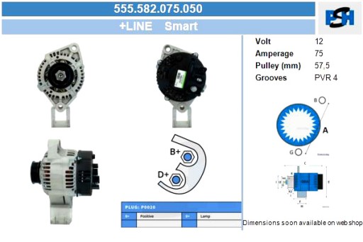 555.582.075.050 - Bv psh генератор smart 75a генератор