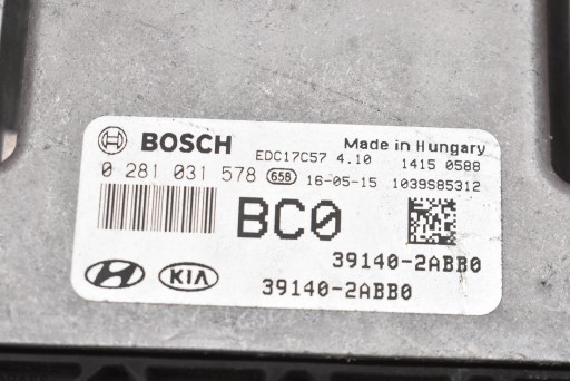 control unit computer of the engine 39140-2ABB0 HYUNDAI TUCSON 3 III 1.7 CRDI 115 KM