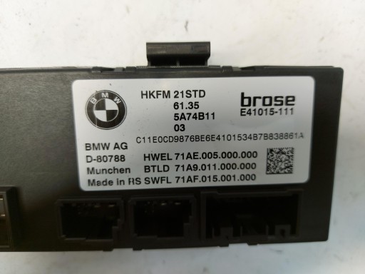 BMW 5 G60 modul Bedienteil heckklappe Kofferraum 5A74B11