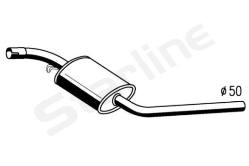 42.36.422 - ГЛУШИТЕЛЬ TL. СРЕДНИЙ VW TRANSPORTER 2.4 D SWB 2920 90-95 ШТ STARLINE