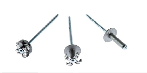 Расширительные заклепки серебряные для мягких материалов 4x16