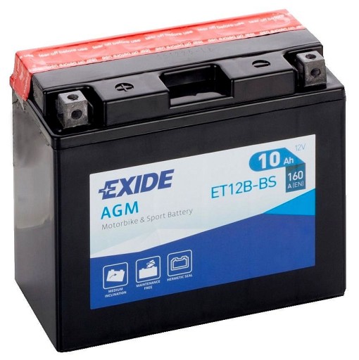 Аккумулятор Exide YT12B-4 12V 10Ah 160a