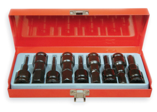 ШЕСТИГРАДНІ ГОЛОВКИ ДІЇ 4-19 мм 1/2' 9 ШТ