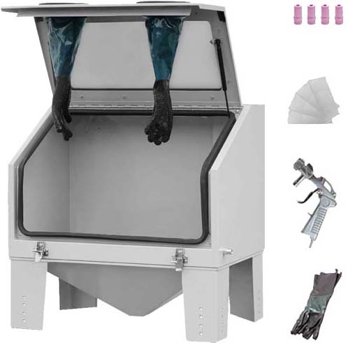 ПІСКОСТРУЙНИЙ АПАРАТ КАБІНИ 190 Л ВЕРХНИЙ ОТВОР + БЕЗКОШТОВНІ ПОДАРУНКИ + РУКАВИЧКИ + НАСАДКИ