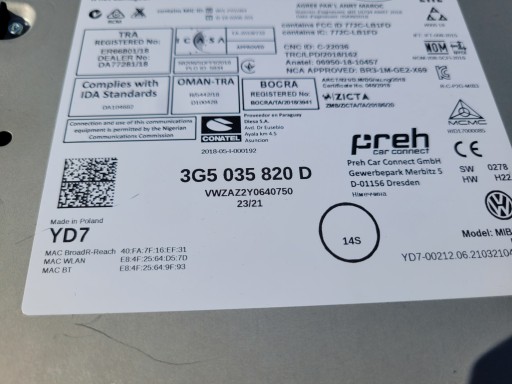 player navigation devices VW SEAT ARONA 3g5035820D