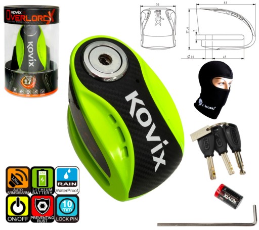 Блокування гальмівного диска з сигналізацією KOVIX 120 дБ