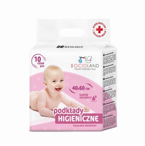 Пеленальний блок в простирадлах Bocioland 60 см х 40 см 10 шт.