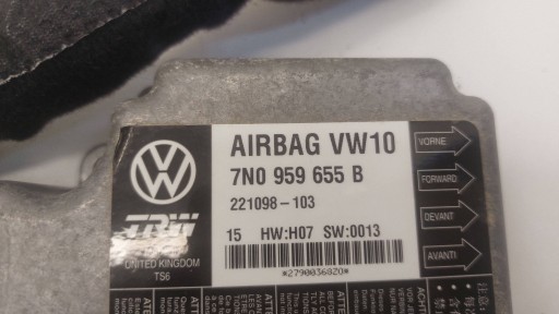 VW SHARAN 7N SEAT ALHAMBRA II module control unit of the airbags airbag 7N0959655B