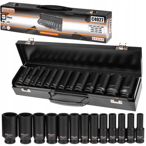 ТОРЦЕВЫЕ КЛЮЧИ УДАРНЫЕ ГОЛОВКИ 1/2 ДЛИНОЙ 10-30 мм