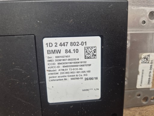 BMW F20 F21 F30 F31 F32 F33 F36 module control unit TELEMATIK BLUETOOTH 2447802