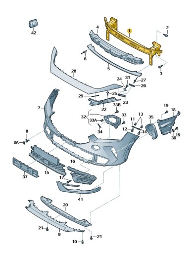 5FF807109A - ПЕРЕДНЯ БАЛКА БАМПЕРА CUPRA FORMENTOR ОРИГІНАЛ