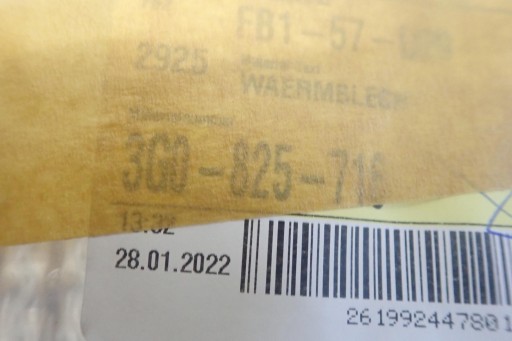 Blende Abdeckung termiczna rechts links VW PASSAT B8 2014