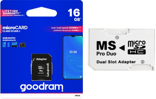 MS PRO DUO ADAPTER + GOODRAM 16GB CLASS10 SONY PSP