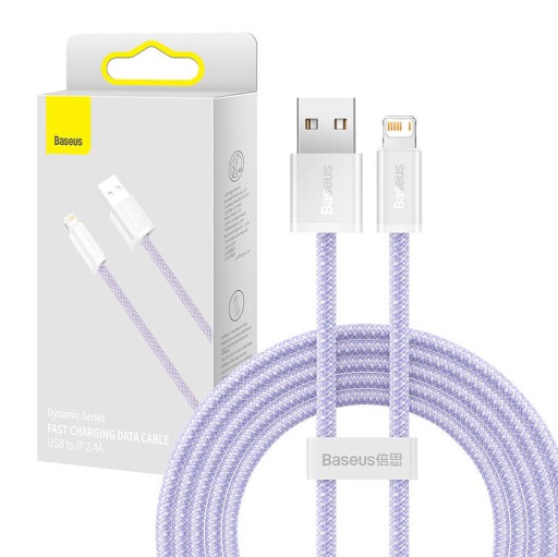 Kabel Przewód USB do Lightning Baseus Dynamic, 2.4A, 2m (Fioletowy)