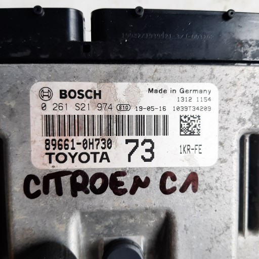 CITROEN C1 2 AYGO 108 1.0 Centralina computer Motore 0261S21974 89661-0H730