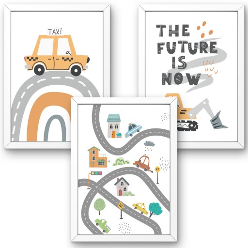 КАРТИНИ ДЛЯ КІМНАТИ ХЛОПЧИКА НАБІР 3 КАРТИНИ А4