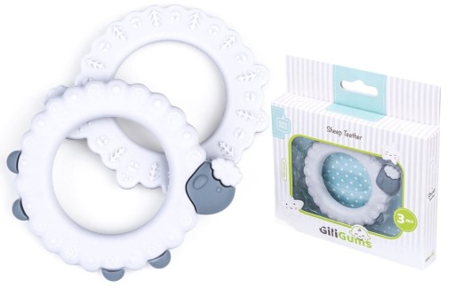 Прорізувач силіконовий ортодонтичний GiliGums, відтінки сірий і сріблястий