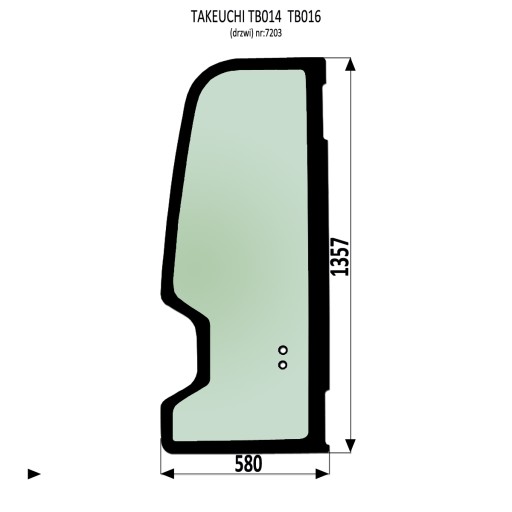 03386-30550 - ДВЕРНЕ СКЛО TAKEUCHI TB014 TB016