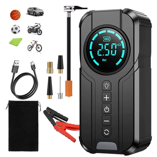 АВТОМОБІЛЬНИЙ КОМПРЕСОРНИЙ БЕЗДРОТОВИЙ НАСОС з LED підсвічуванням 8400MAH 1000A