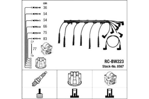 567/NGK - Комплект проводов зажигания ngk bmw 5 (e28), 5 (e
