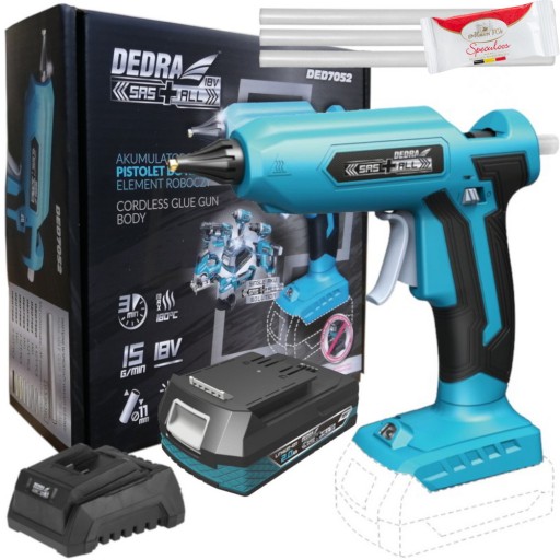 АККУМУЛЯТОРНЫЙ КЛЕВОЙ ПИСТОЛЕТ DED7052 + АККУМУЛЯТОР 2 Ач + LAD